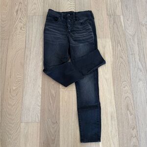 J. Crew Gray High-Rise Button-Fly Skinny Jeans